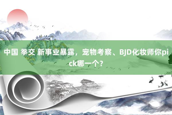 中国 拳交 新事业暴露，宠物考察、BJD化妆师你pick哪一个？