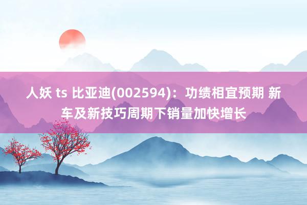 人妖 ts 比亚迪(002594)：功绩相宜预期 新车及新技巧周期下销量加快增长