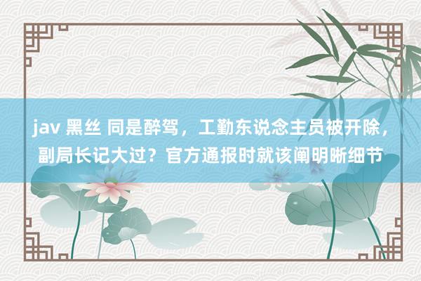 jav 黑丝 同是醉驾，工勤东说念主员被开除，副局长记大过？官方通报时就该阐明晰细节